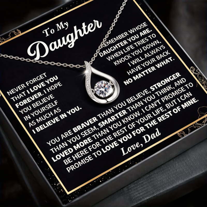 To My Princess Teardrop Pendant Necklace from Dad to Daughter